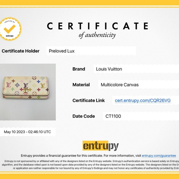 Authentic Louis Vuitton White Multicolor Key Case - Picture 16 of 16
